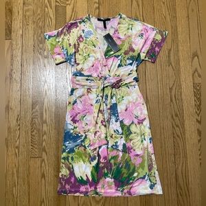 NWT - BCBGMaxazria “Avery” Summer Floral Wrap Tie Dress